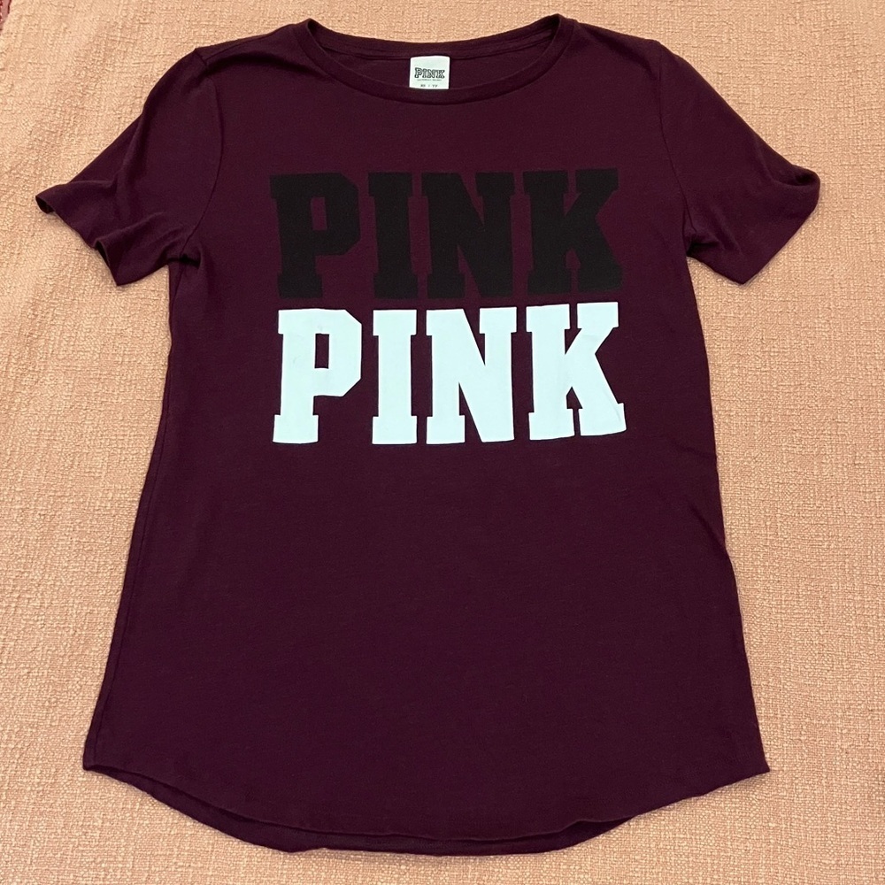 PINK Victoria's Secret XS Maroon short sleeve t-shirt